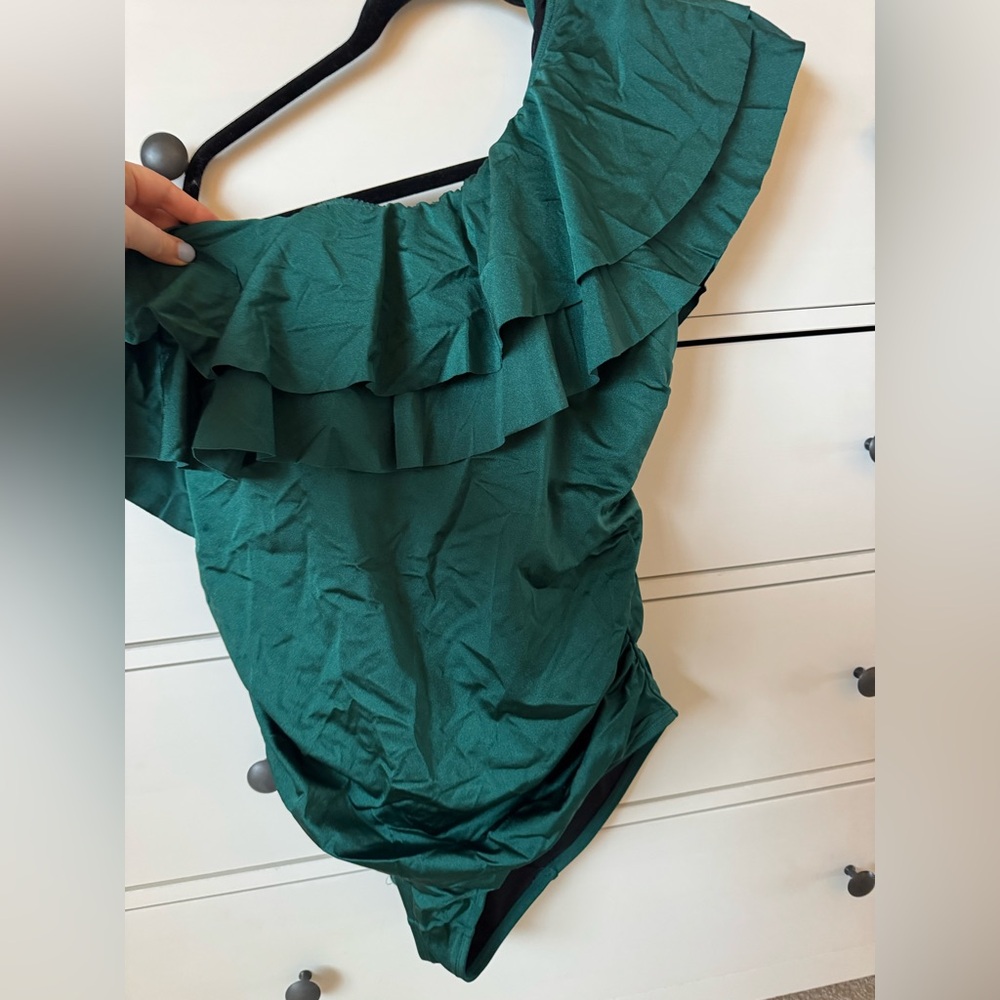 Womens plus sized asymmetrical swim suit